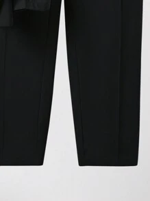 SHEIN The Tween Boy Academy Gentleman Budget Kit Essentials Hoodie Back To School Kids Can Be Paired With A Halloween Children's Costume Fall Shirts Long Sleeve Blouse Boys Jacket Spider Hoodie Boys Pajamas Boys Pants Toddler Boy Jeans Suitable For Commuting To School Daily Leisure College Travel Suitable For Sports Suitable For Fall And Winter Season - Black - View 4