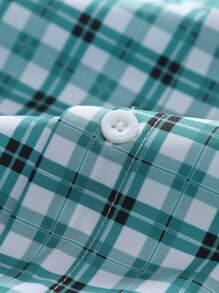 Manfinity EMRG Men's Casual Plaid Front Button Long Sleeve Shirt, Suitable For Autumn