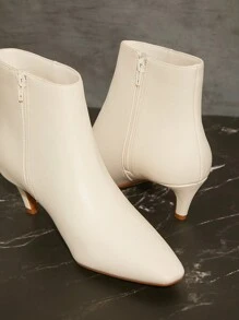 SHUZIA Kitten Heel Bootie With Slanted Topline