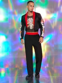 FeverCity Áo khoác in thời trang nam, quần và áo lưới xuyên thấu, bộ đồ 3 món, cosplay, tiệc tùng - Nhiều màu - Xem 4