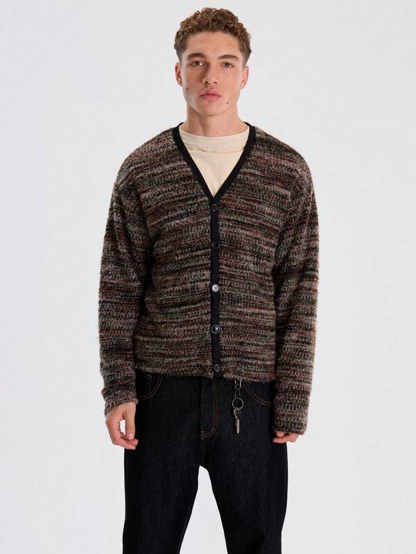 Musero Shaggy Button Up Cardigan