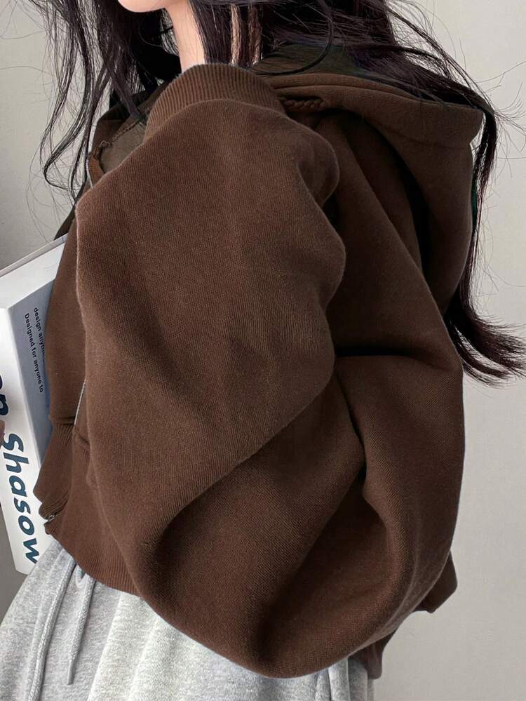 Women's Casual Hooded Short Zip-Up Fleece Sweatshirt, Autumn/Winter,Fall Women Clothes Jacket Hoodies