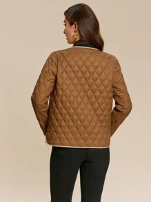 Almamuse Women's Winter Clothes Single Breasted Lightweight Diamond Quilted Padded Padded Coat Fall Cloth For Women