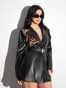 Zolique 1 Pc Ladies Letter Print Casual Regular Jacket For Autumn Fall Cloth For Women - Black - View 5