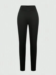 SHEIN Explorewe 2pcs/Set For Tween Girl, High-Waist Knitted Leggings, Basic Casual Pants, Suitable For All Seasonsholiday,Summer,Travel,Getaway