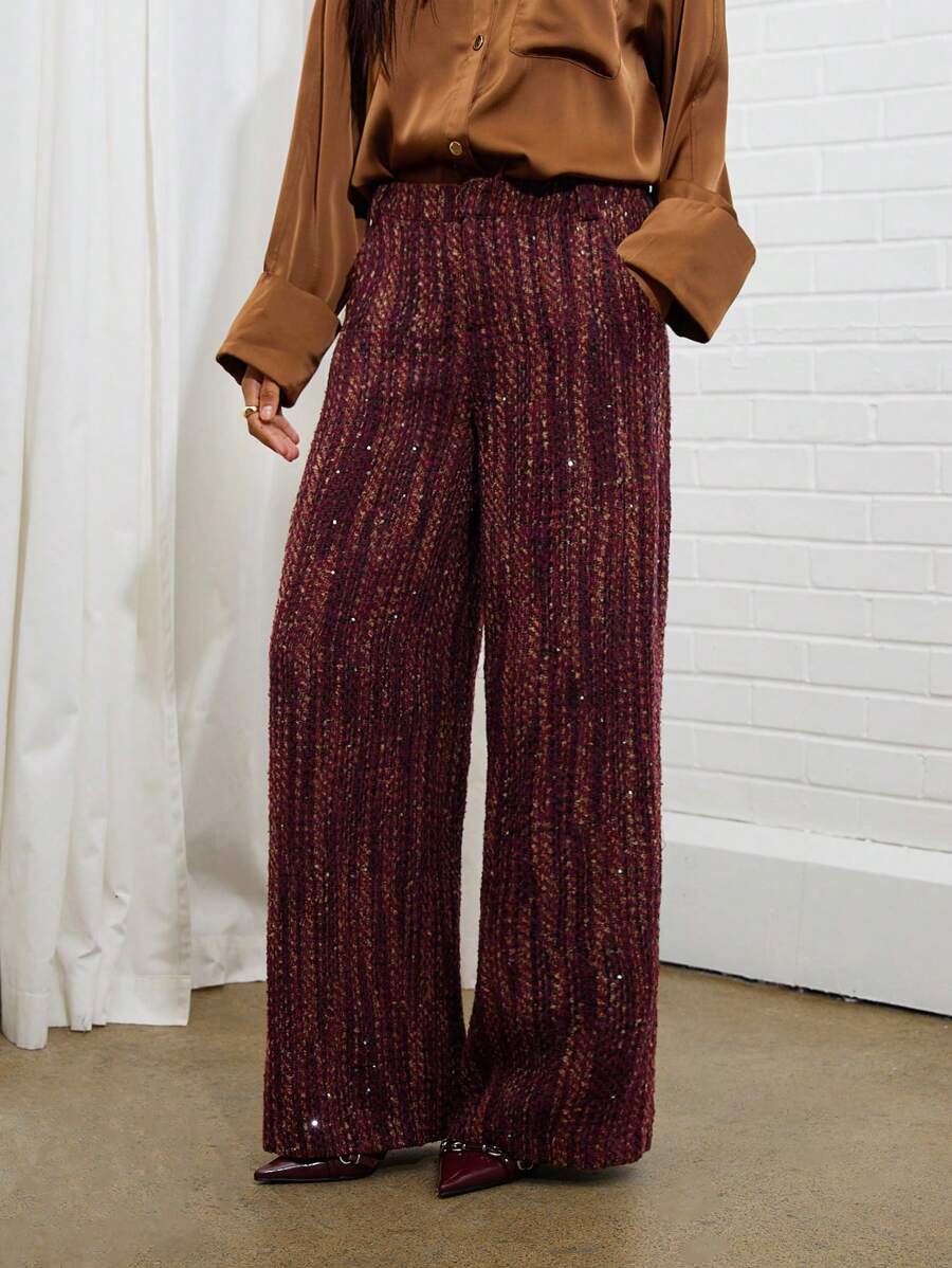 COSMINA Women's Fashion Loose Fit Oblique Pocket Suit Pants For Autumn - Multicolor - View 1