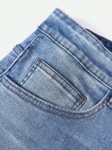 Manfinity Homme Quần Jeans Skinny Jeans Xanh Nhạt Cỡ Lớn Cho Nam, Quần Jeans Rách Trơn Ôm Vừa Vặn Dài Màu Xanh Navy, Dành Cho Chồng, Quà Tặng Bạn Trai - Rửa nhẹ - Xem 10