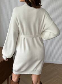 SHEIN Maternity Casual Round Neck Drop Shoulder Long Sleeve Sweater Dress, Autumn & Winter