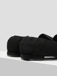 MOTF PREMIUM EENVOUDIGE BASIS COMFORTABELE MODE COMMUTE ZWARTE KUNSTSUÈDE LOAFERS MOCASSIN VIERKANTE NEUS PLATTE SCHOENEN VOOR KERST EN NIEUWJAAR VAKANTIE VIBE HERFST EN WINTER