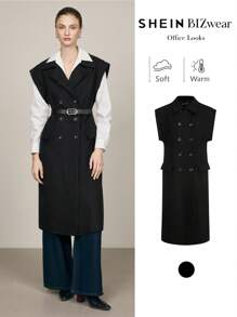 BizChic Black Lined Coat For Women, Elegant For Daily Commute, Thanksgiving, Christmas And Winter - Black - View 1