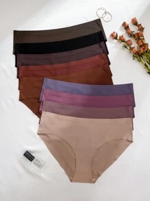 Set de 9 piezas de pantis triangulares sin costuras de talla grande, serie casual