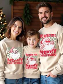 Áo nỉ cổ tròn lót nhiệt màu kaki nhạt dành cho nữ, trang phục phù hợp cho mùa thu đông cho mẹ và bé (3 sản phẩm được bán riêng) - Màu Khaki - Xem 3