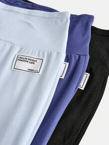 SHEIN 3 件套休闲喇叭裤，开衩，黑色、深灰色、浅灰色，适合青少年女孩，适合春、秋、夏季日常通勤和休闲穿着 - 彩色 - 查看 11