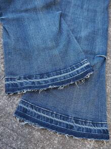 Manfinity LEGND Men Casual Button Front Pocket Distressed Simple Denim Jeans, For Daily Wear - Blue - View 7