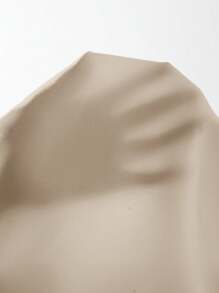 SHEIN Frenchy 女士休闲纯色长袖宽松衬衫，百搭日常穿着，春秋季 - 杏色 - 查看 6