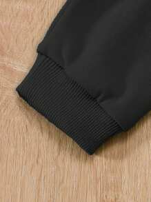 SHEIN 3pcs/Set Newborn Baby Casual All-Match Short Sleeve Romper, Hooded Jacket And Pants Outfit Set, Suitable For Spring, Summer, Autumn And Winter