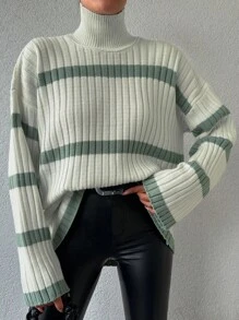 EURMUSE Maglione A Righe Con Maniche A Goccia - Multicolore - Visualizzare 4
