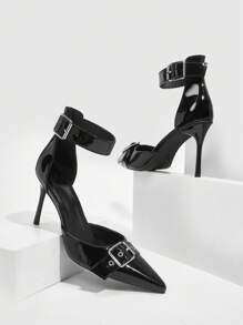 CUCCOO GRLICON 女士 Y2K 朋克风格高跟鞋，适合摩托车、酷女孩、万圣节、圣诞节、派对装扮