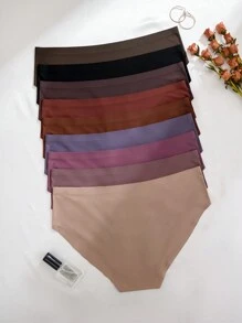 Set de 9 piezas de pantis triangulares sin costuras de talla grande, serie casual