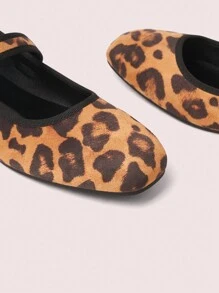 CUCCOO DOLLMOD Bailarinas de mujer con estampado de leopardo, aptas para todas las temporadas y el Año Nuevo - Marrón - Ver 7