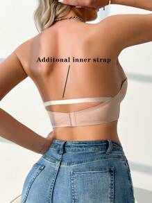 Miss Vinta 1pc Women Minimalist Wire-Free Tube Bra - Apricot - View 2
