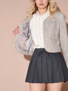 Enchnt 女士前开优雅常规夹克，秋冬