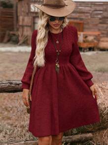 Women Midi Dresses - Bordeaux - View 6