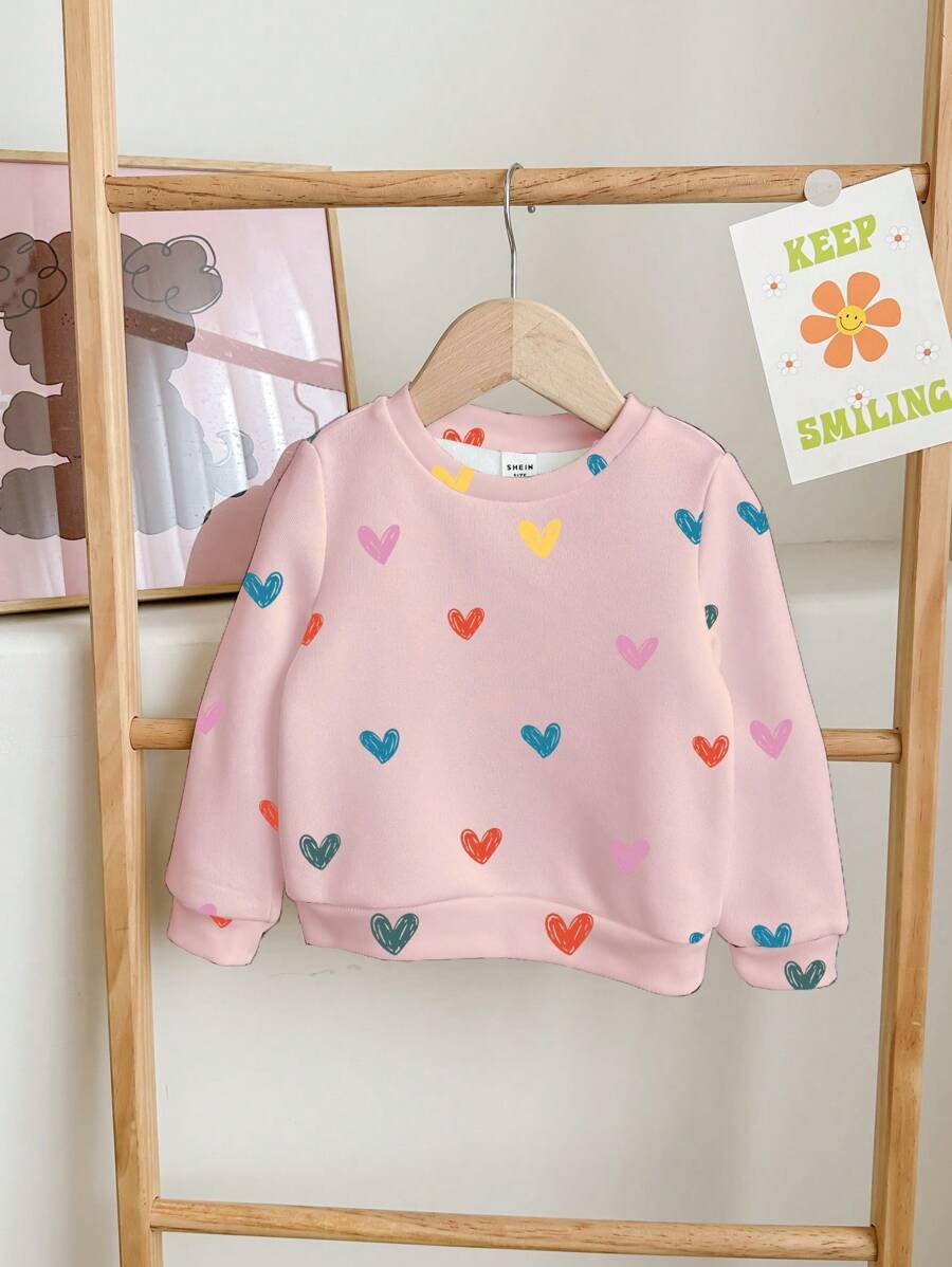 SHEIN ModeFlare Wear 年轻女孩休闲宽松圆领保暖长袖运动衫，适合日常穿着，适合秋冬季 - 白色 - 查看 1