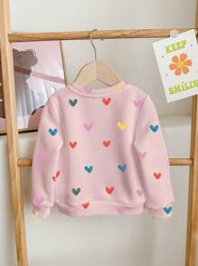 SHEIN ModeFlare Wear 年轻女孩休闲宽松圆领保暖长袖运动衫，适合日常穿着，适合秋冬季 - 白色 - 查看 2