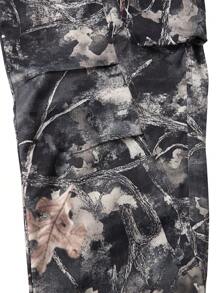 Manfinity Homme Loose Men's Flap Pocket Side Drawstring Waist Cargo Pants, Fall - Multicolor - View 6