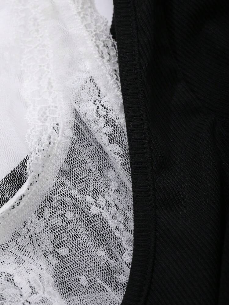 Women Casual Everyday Lace Contrast Fitted T-Shirt For Autumn Going Out Tops Long Sleeve Women Tops,Fall Women Clothes