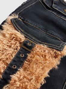 ROMWE Grunge Punk Y2k Subculture Millennium Retro Harajuku Sexy Low Waist Ultra Short Denim Mini Skirt