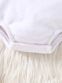 SHEIN 2pcs Newborns Baby & Kids Halloween Clothes Orange Cute Pumpkin Shaped Bodysuit & Pumpkin Hat Cosplay Halloween Costume - White - View 6