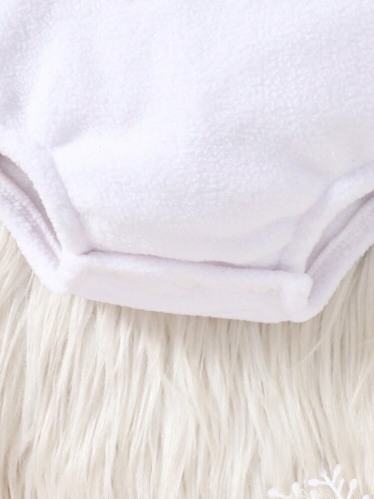 SHEIN 2 件新生儿婴儿和儿童万圣节服装橙色可爱南瓜形紧身衣和南瓜帽角色扮演万圣节服装 - 白色 - 查看 6