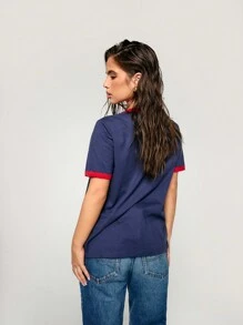 Athîral 女士数字印花圆领短袖休闲 T 恤