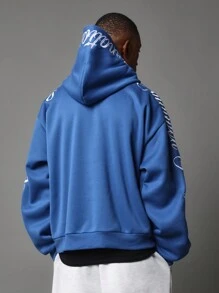 SUMWON sweat-shirt à capuche ample écrit à la calligraphie, essentiel pour l'hiver, l'automne et les vacances, style décontracté streetwear