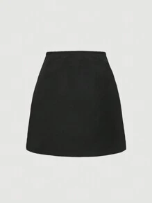 SHEIN MOD Bộ áo vest và váy mini trang trí nơ buộc phía trước phong cách nữ tính - màu đen - Xem 8