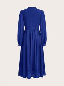SHEIN Clasi 1 pieza Vestido morado corte evasé versátil de moda para mujer, apto para otoño/invierno - azul real - Ver 4