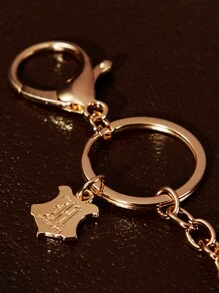 HARRY POTTER X SHEIN 死亡圣器水钻几何图案钥匙扣包挂饰，礼物，返校季 - 金色 - 查看 6