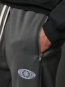 SUMWON Pantalon de jogging pour performance athlétique, pantalon de jogging style molleton d'hiver avec poches latérales, chevilles élastiques et taille avec cordon de serrage - Gris foncé - Voir 6