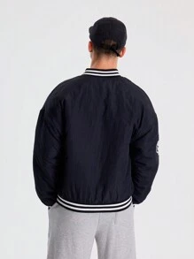 Musero Men Popper Closure Baseball Jacket - Royal Blue - View 3