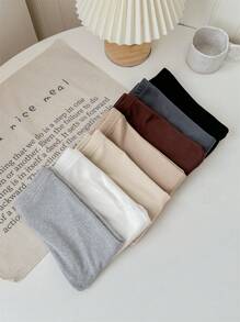 7pcs Baby Girl Multi-Pack Solid Knit Elastic Waist Pants, Cute And Versatile For Autumn/Winter - Multicolor - View 6