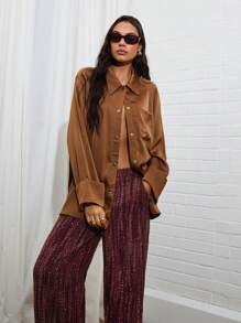 COSMINA Women's Fashion Loose Fit Oblique Pocket Suit Pants For Autumn - Multicolor - View 4