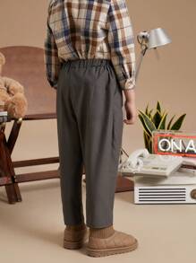 PrepCrw Kleine Jungen Graue, weihnachtliche Hose mit elastischem Bund im College-Stil, Herbst/Winter