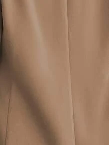 EMERY ROSE 1pc Women Simple Commuter Shawl Collar Solid Color Blazer Jacket, Autumn Fall Cloth For Women - Khaki - View 8