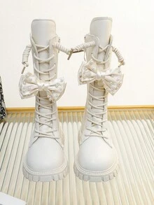 1 Đôi bốt đi ngoài trời ấm áp thoải mái thời trang thu đông cho trẻ em - Màu be - Xem 4