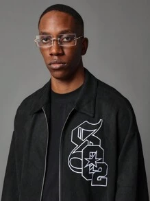 SUMWON Áo khoác thể thao kiểu dáng Bomber có khóa kéo thiết kế thời trang đường phố trang phục đô thị chữ Varsity cổ điển vừa vặn thường ngày áo khoác ngoài thu đông đồ thể thao giải trí trẻ em - màu đen - Xem 5