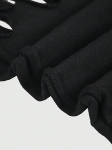 ROMWE MEN Street Life Men's Distressed Five-Pointed Star Printed T-Shirt, Suitable For Daily Wear In Spring And Summer, School - Black - View 3