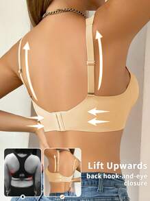 1pc Seamless Wireless Bra, Gather Bust Soft Supportive Comfort Ladies Underwear