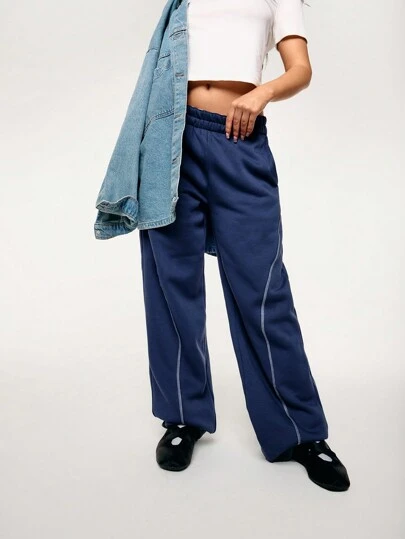 Athîral Women Elastic Waist Casual Sports Loose Fit Pants